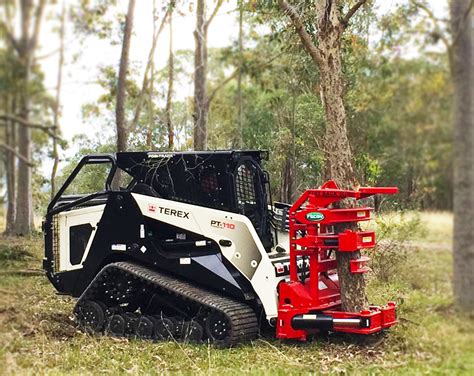 skid steer tree cutting machine|tree cutter attachment skid steer.